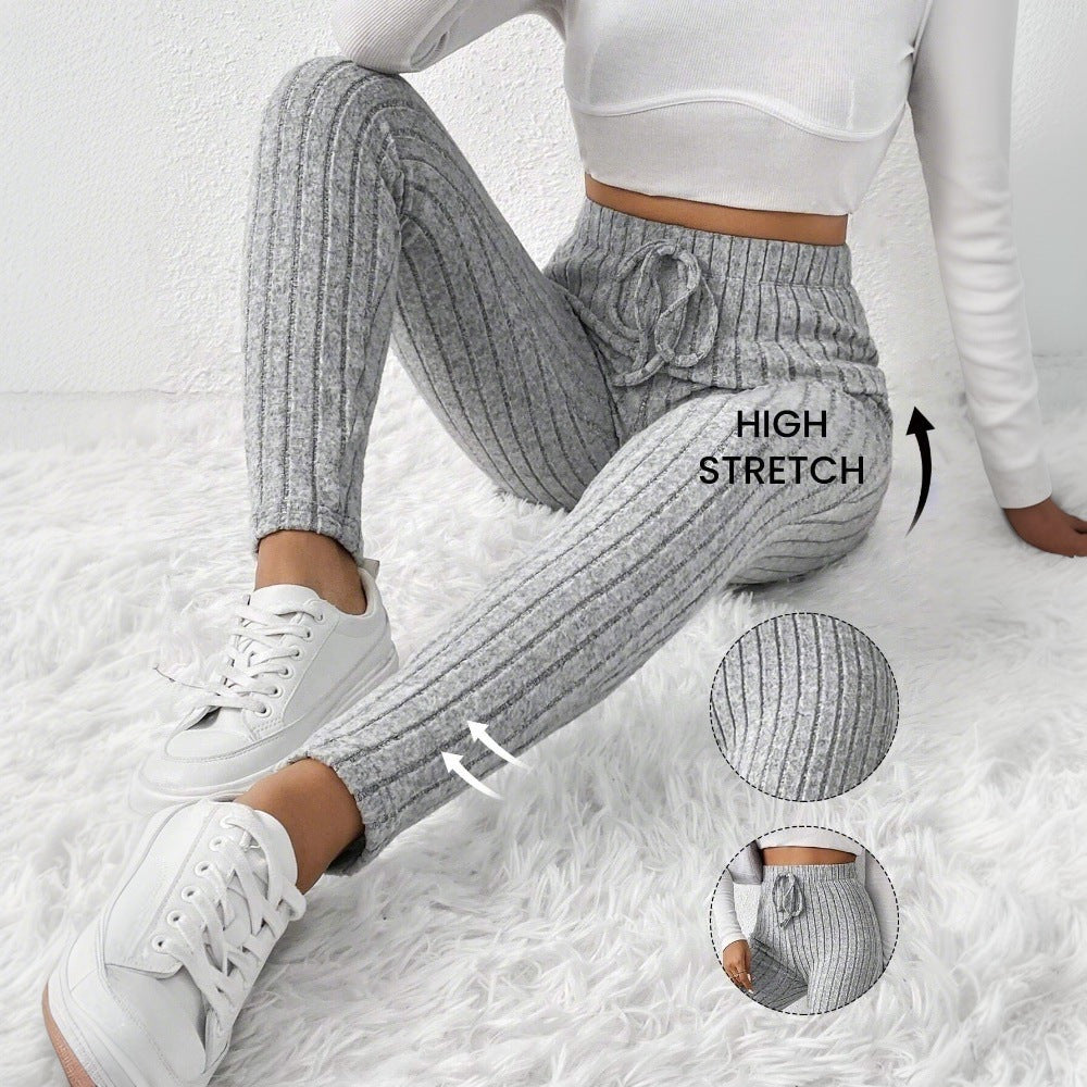 Damen Leggings Elastisch Rippmuster Norvielle