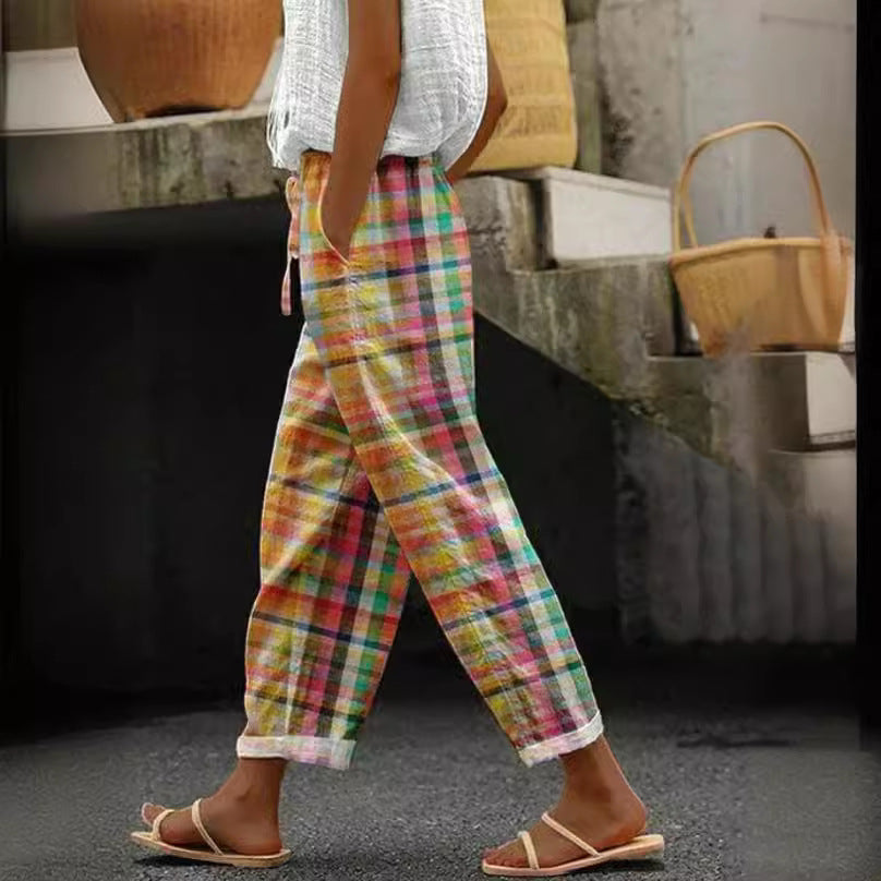 Damen Sommerhose Kariert Norvielle - Norvielle