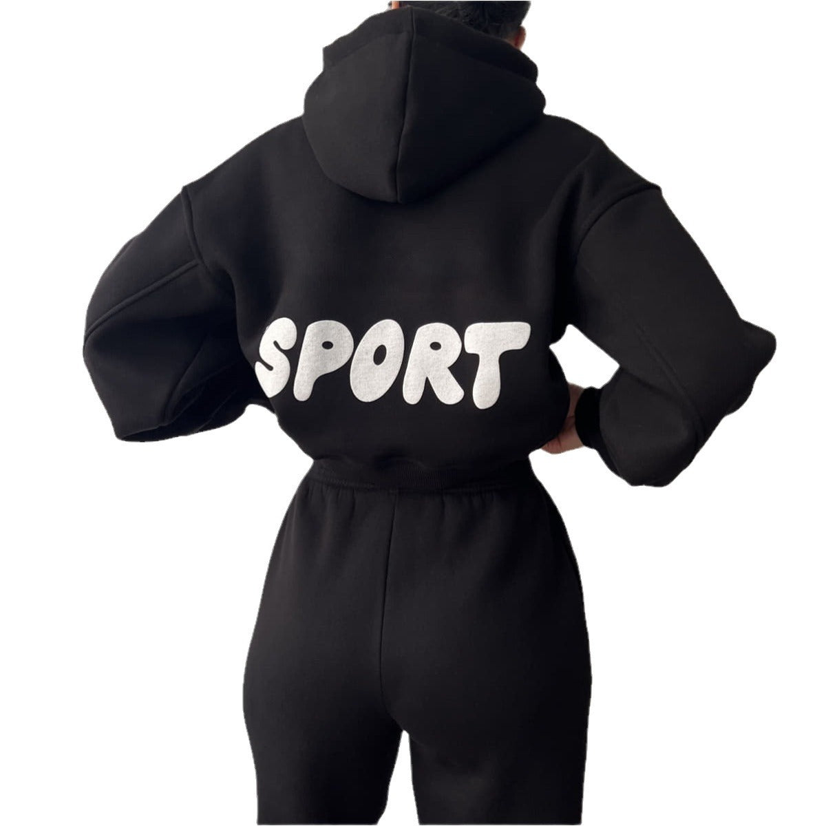 Damen Sport-Hoodie-Set mit Jogginghose Hochtailliert Weich Norvielle