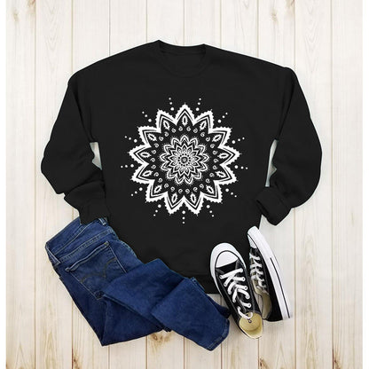 Damen Sweatshirt Mandala-Design Lässig Norvielle