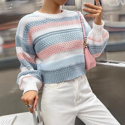 Damen Pullover Streifenmuster Lässiger Schnitt Norvielle - Norvielle