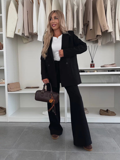 Damen Hosenanzug Weites Bein Blazer Norvielle