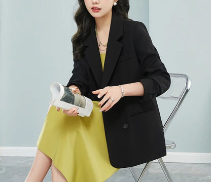 Damen Oversized Blazer Doppelter Knopfleiste Stylisch