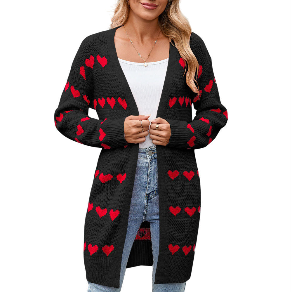 Damen Strickjacke Herz-Muster Norvielle - Norvielle