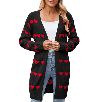 Damen Strickjacke Herz-Muster Norvielle - Norvielle