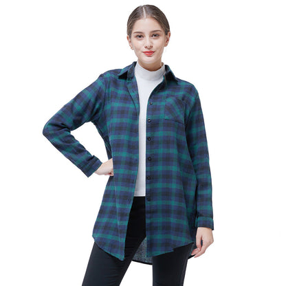 Damen Karo-Hemdbluse aus Baumwolle Norvielle