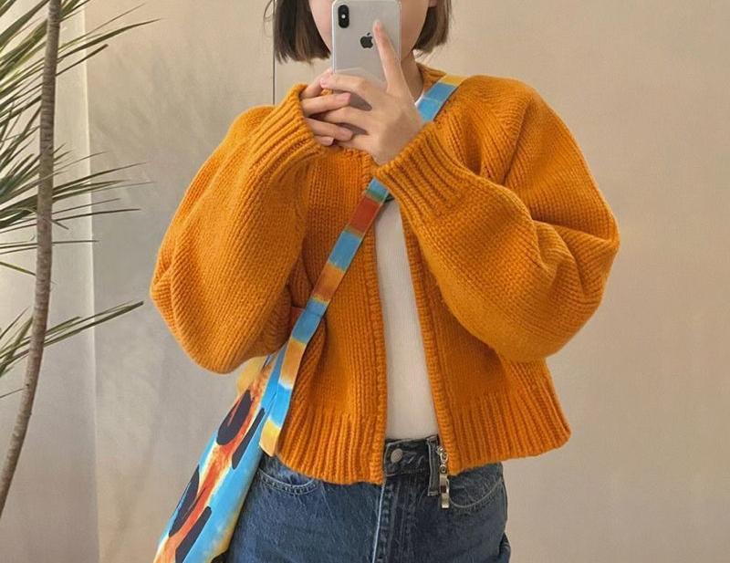 Damen Strickjacke Rundhalsausschnitt Kuschelig Norvielle