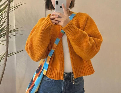 Damen Strickjacke Rundhalsausschnitt Kuschelig Norvielle