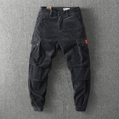Herren Cargo-Hose Cord Bequem Praktische Taschen Schwarz - Norvielle