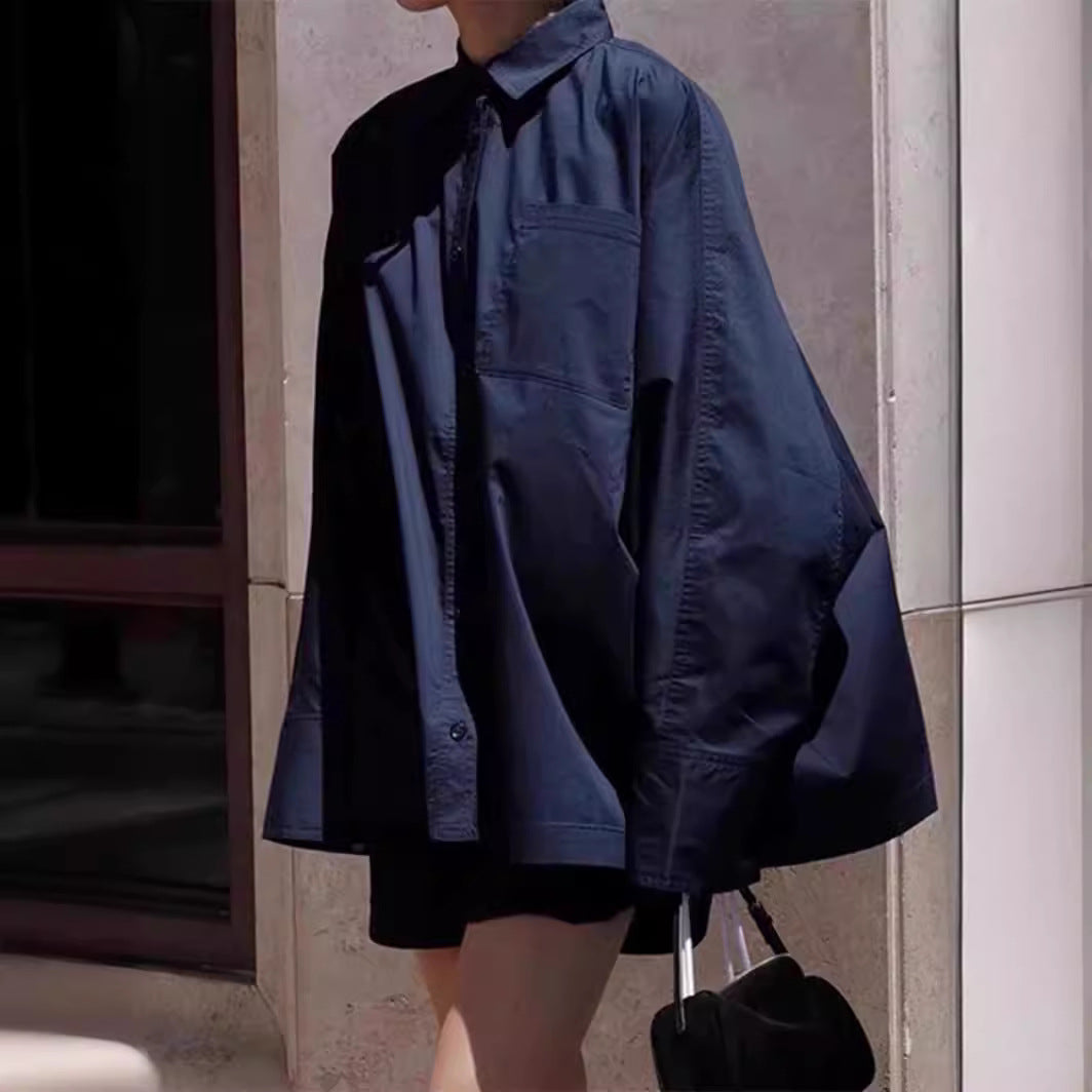 Damen Hemdbluse Oversized Klassischer Kragen Weiß - Norvielle