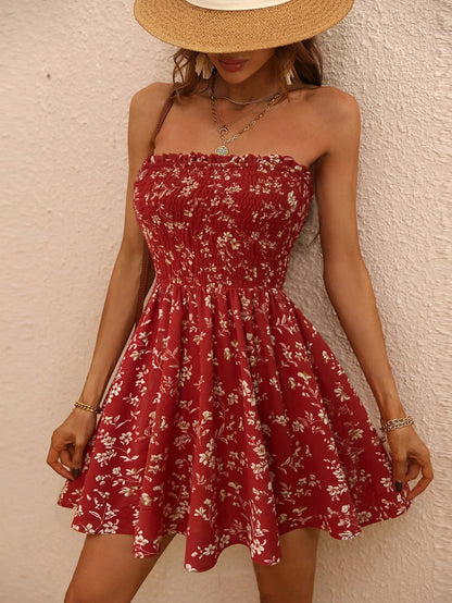 Damen Minikleid Sommer florales Design elastisch Norvielle
