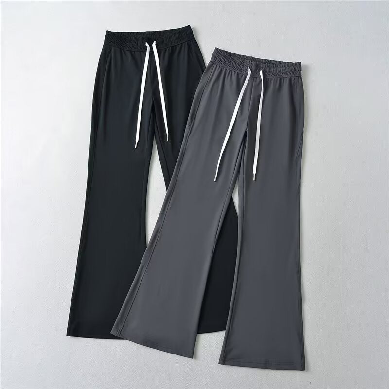 Damen Sport-Hose Flared elastisch Schwarz - Norvielle