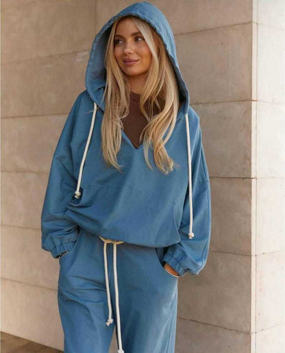 Damen Relaxed Fit Freizeitset Kapuzenpullover Jogginghose