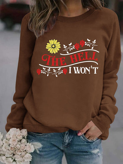 Damen Sweatshirt Verspielt Motiv Bequem Norvielle