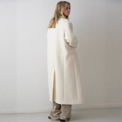 Damen Oversized-Mantel Doppelter Knopf Norvielle Lang