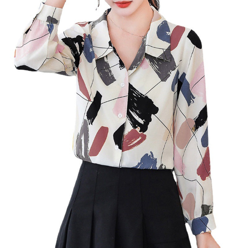 Damenbluse Geometrisches Muster Baumwolle Norvielle
