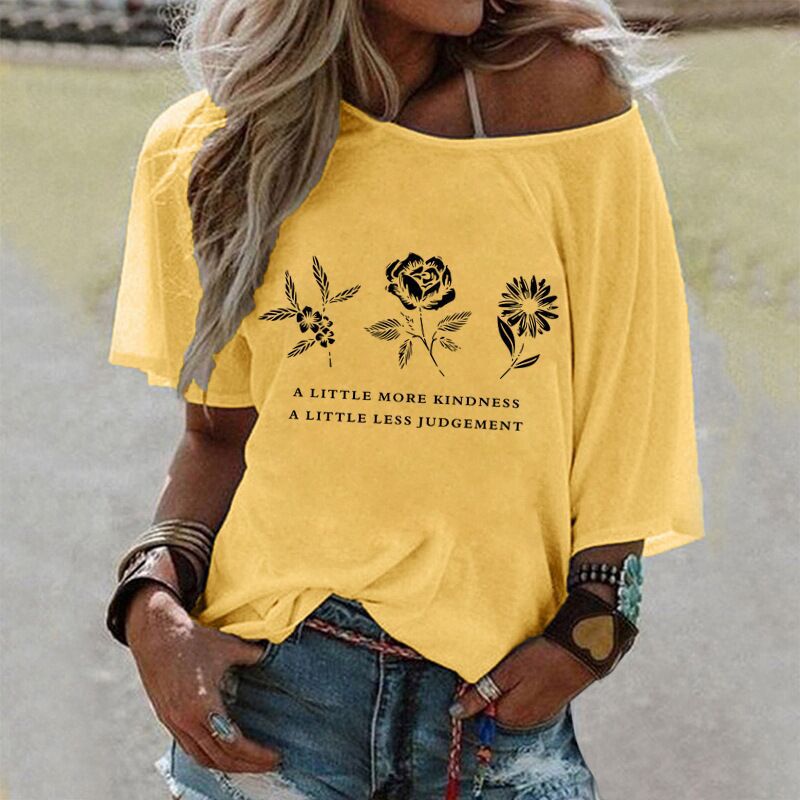 Damen T-Shirt Boho-Stil Floralmuster Norvielle