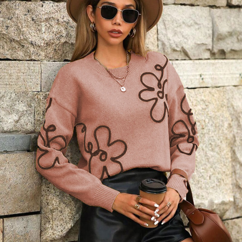 Damen Pullover mit Floralmuster aus Norvielle