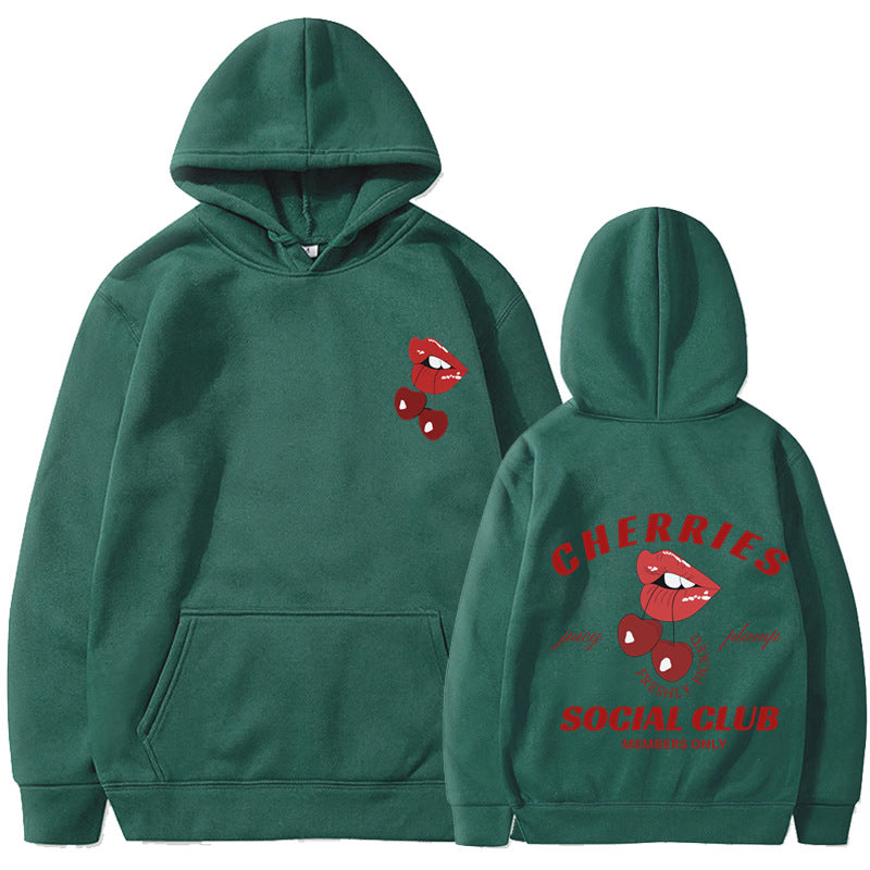 Damen Kapuzenpullover Kirschen-Design Norvielle