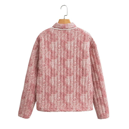Damen Gesteppte Jacke mit Floralem Muster