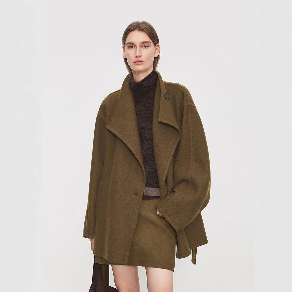 Damen Oversized-Mantel mit Bindegürtel Norvielle