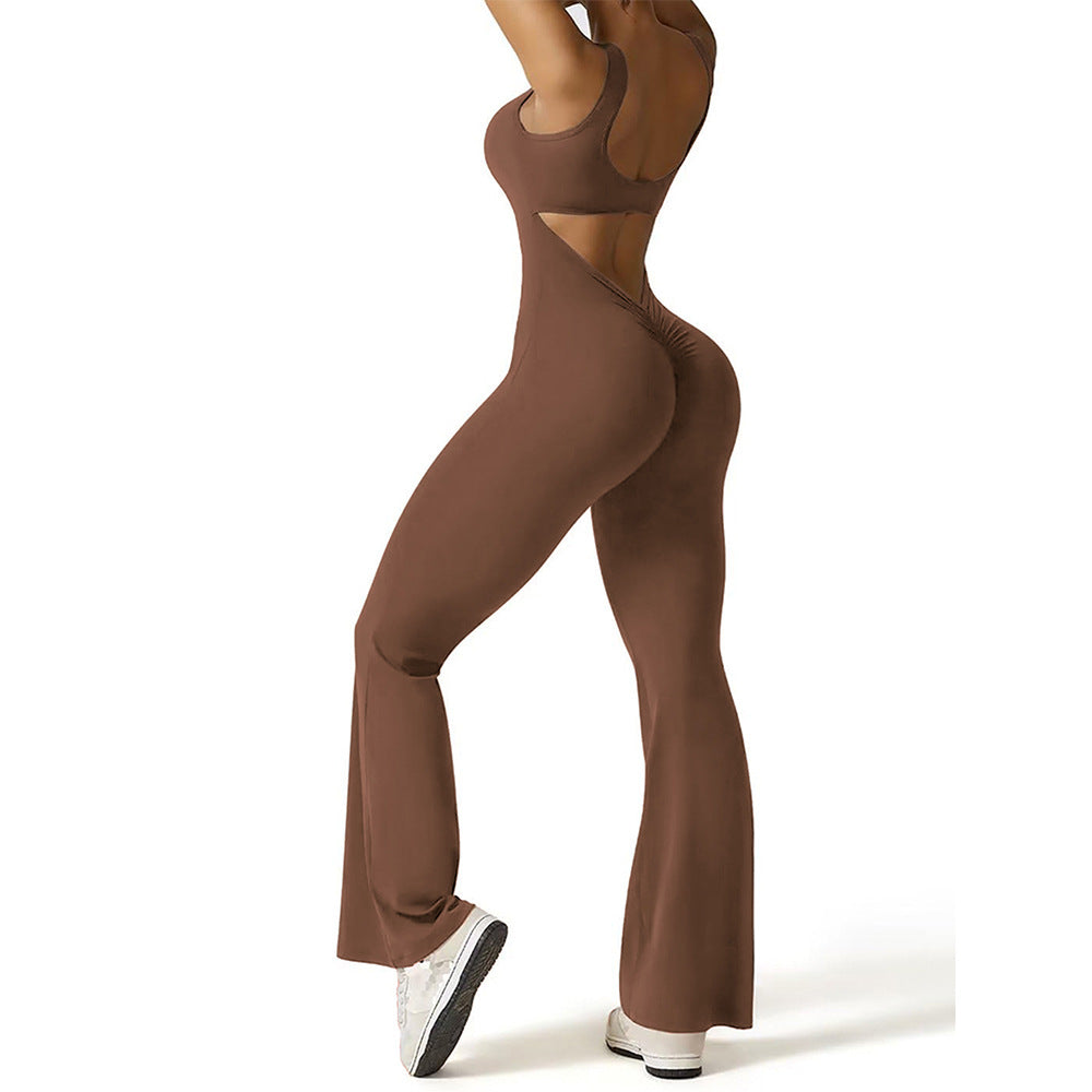 Rückenfreier Damen Flare-Jumpsuit