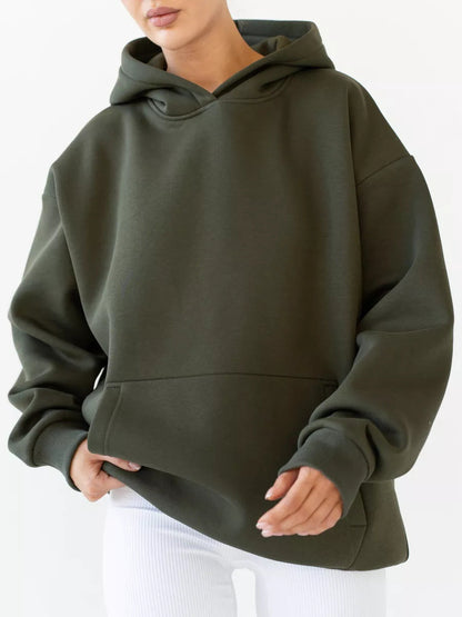 Damen Oversize Kapuzenpullover Baumwollmix