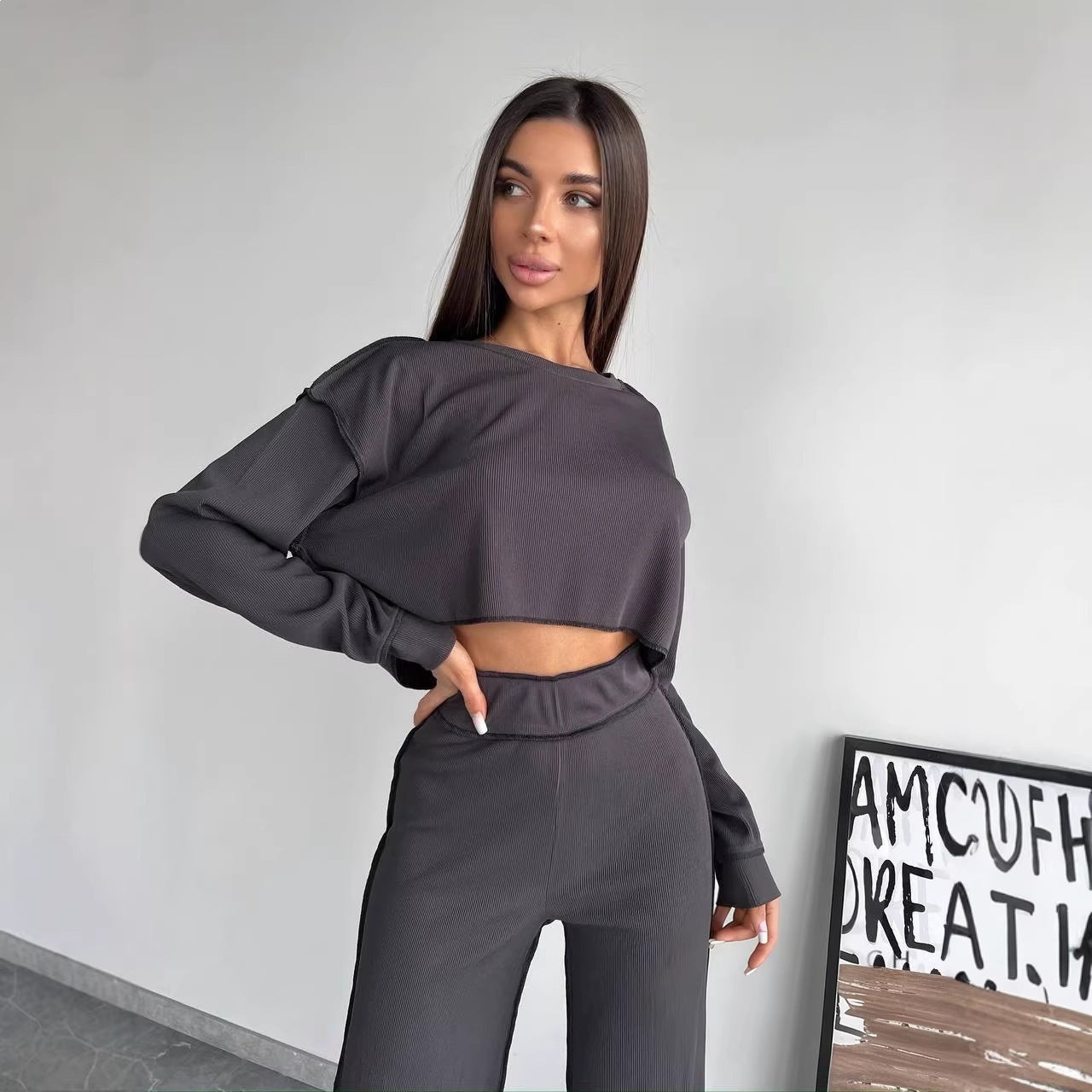 Damen Lounge-Set Weites Norvielle-Kleid aus Baumwolle mit weitem