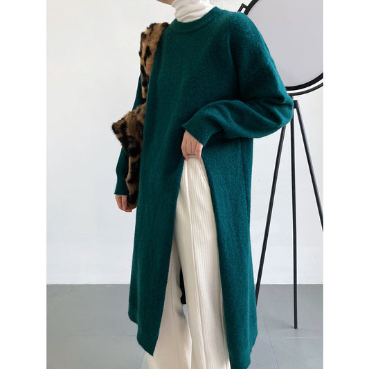 Damen Strickpullover Lang Lockere Passform Norvielle - Norvielle