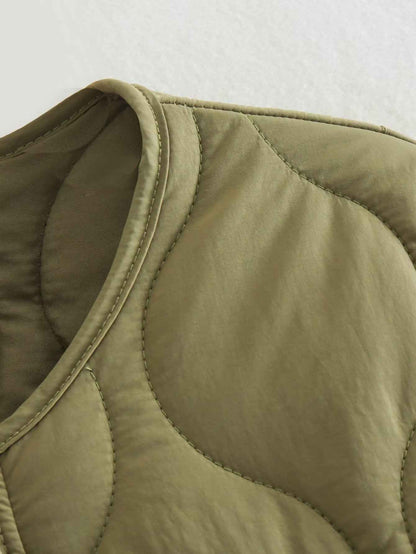 Damen Leichte Steppjacke mit Knöpfen