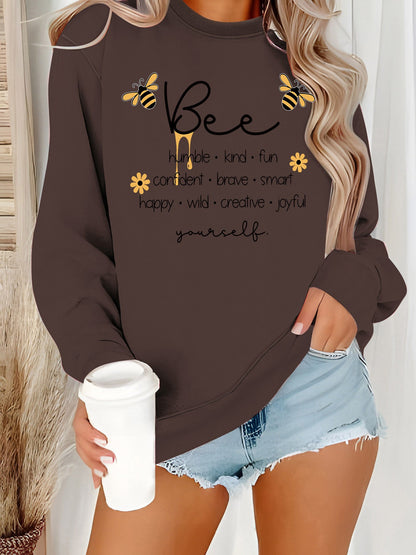 Damen Sweatshirt Bienenmotiv Positiv