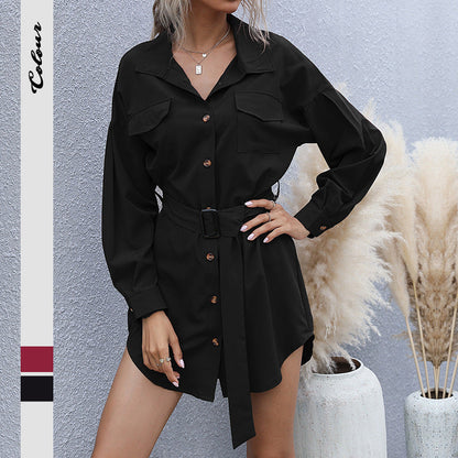Damen Hemdblusenkleid mit Gürtel Norvielle - Norvielle