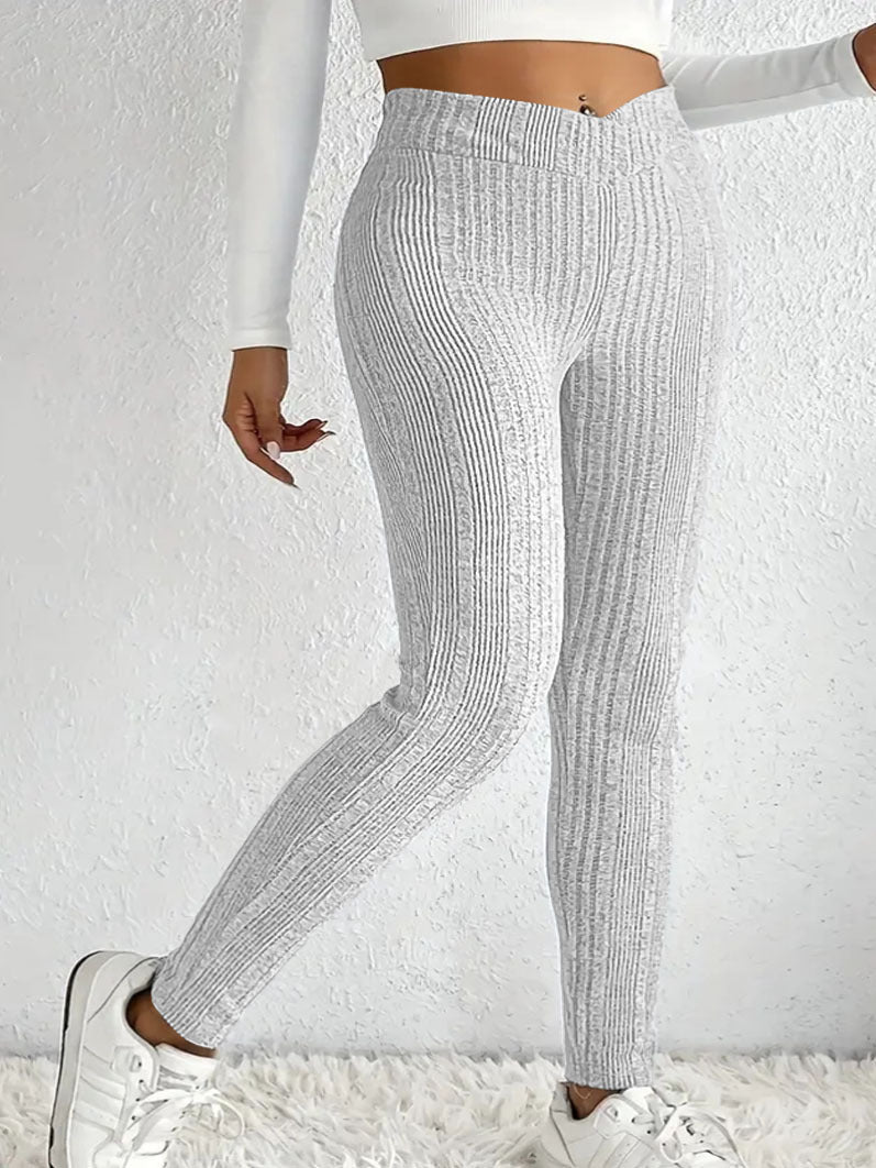 Damen Leggings Figurbetont Streifenmuster
