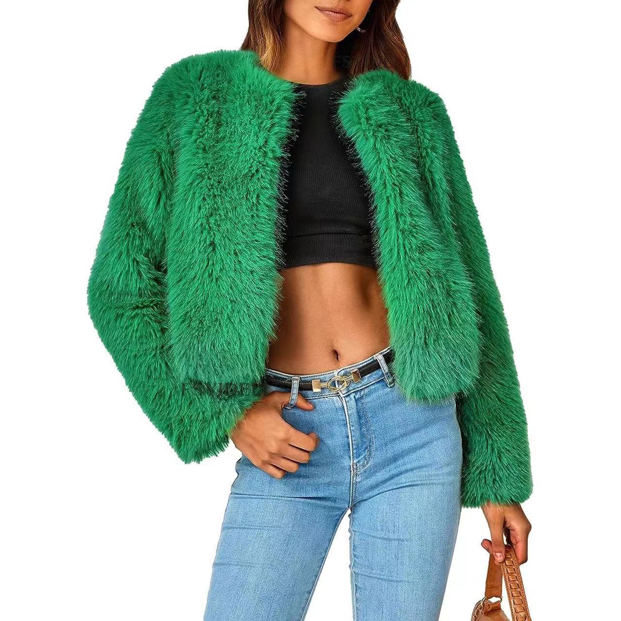 Damen Fleecejacke Fell-Design Voluminöse Ärmel Norvielle