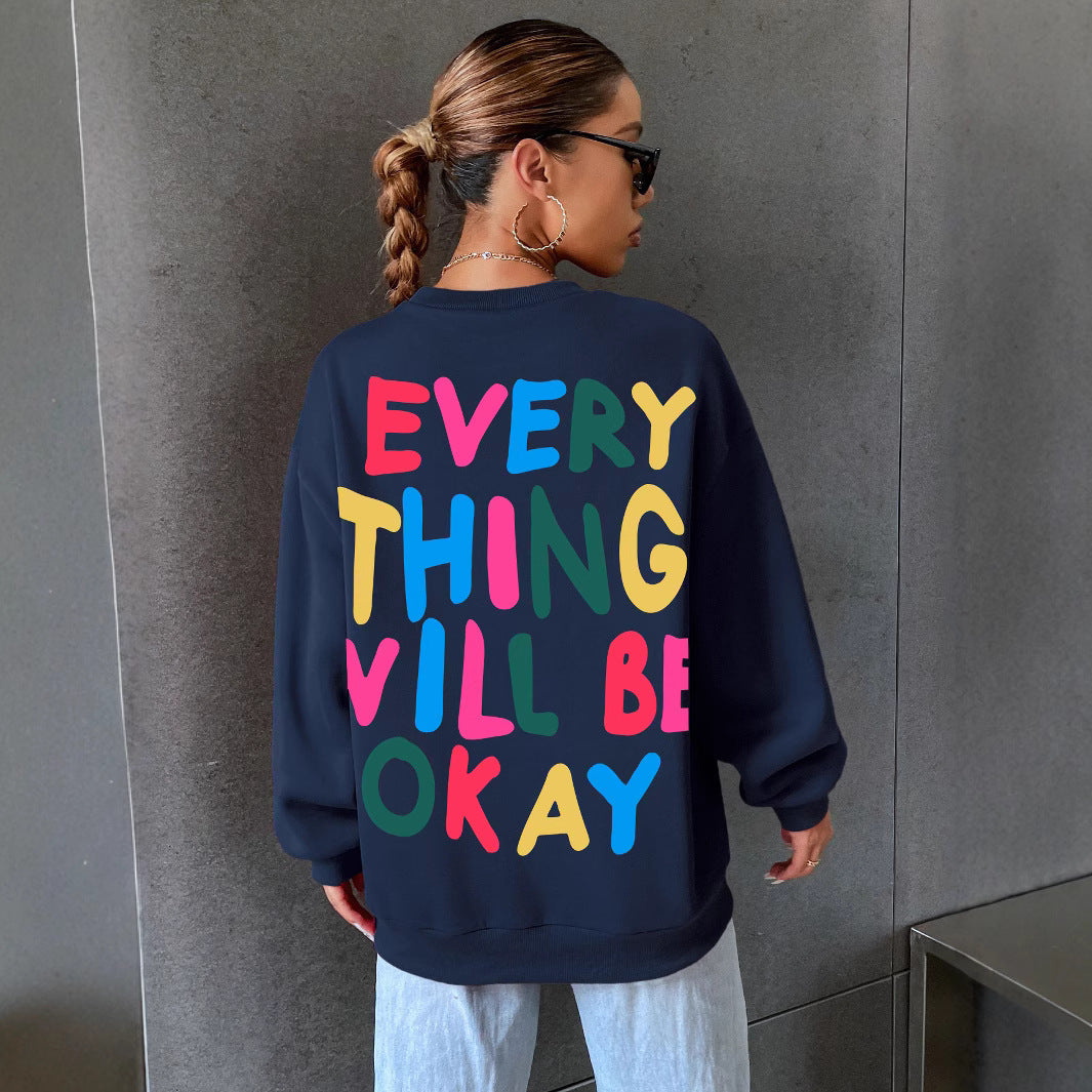 Damen Sweatshirt Bunter Schriftzug Norvielle