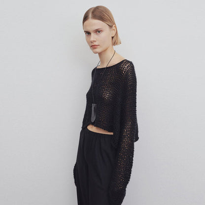 Damen Cropped Strickpullover Weite Passform Norvielle