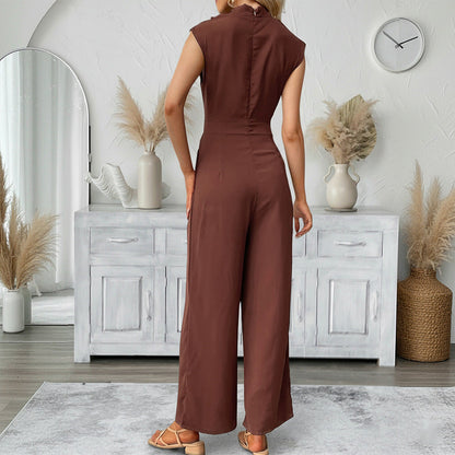 Damen Jumpsuit Hochkragen Weitbein Norvielle