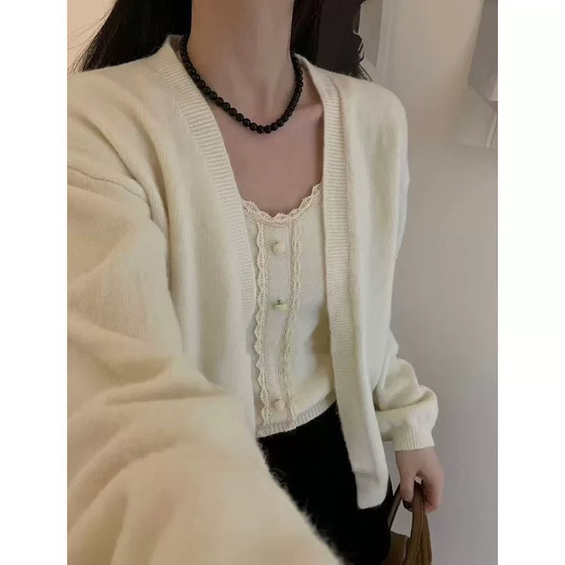 Damen Strickshirt Spitzenbesatz Lässiger Schnitt Norvielle