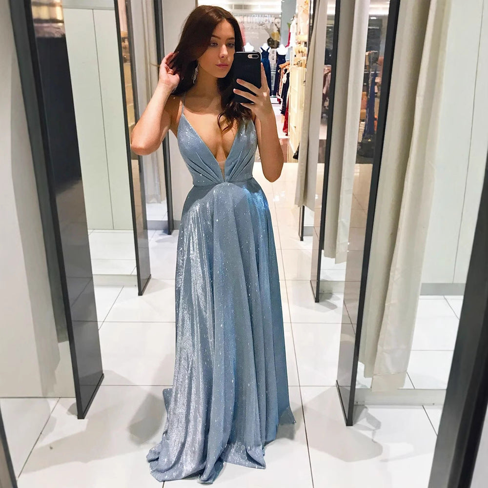 Damen Abendkleid V-Ausschnitt Fließend Norvielle