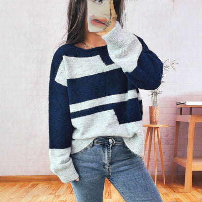Damen Strickpullover Blockstreifen Norvielle - Norvielle