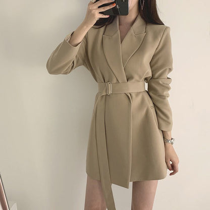 Damen Blazer-Kleid Tailliert Gürtel Norvielle