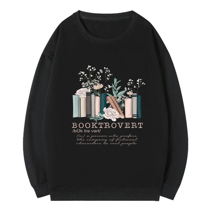 Damen Sweatshirt Bücherdesign Weiß