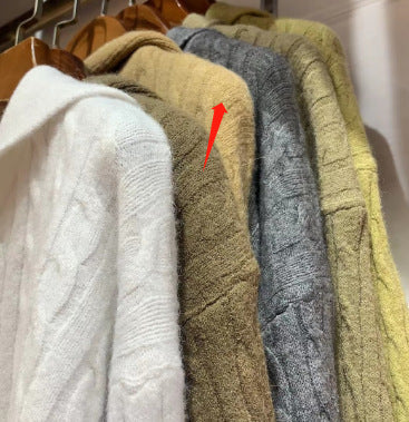 Damen Kuscheliger Strickpullover Kapuze Zopfmuster Norvielle