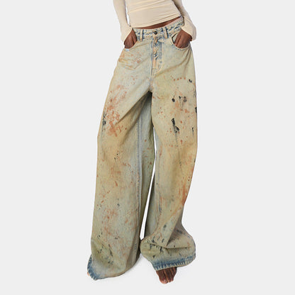 Damen Weite Jeans Kunstwerk-Design Norvielle