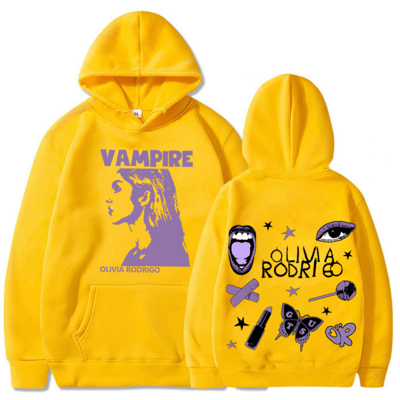Damen Oversized Kapuzenpullover Vampir-Print