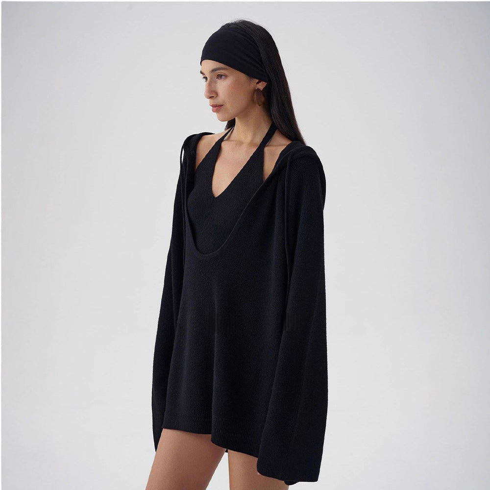Damen Kapuzenpullover Strick Norvielle Lässig