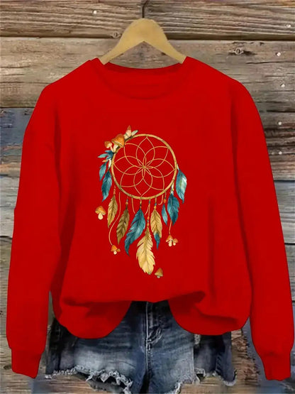 Damen Sweatshirt Traumfänger-Design Baumwolle Norvielle
