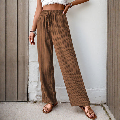 Damen Palazzo-Hose Elastischer Bund Seitentaschen Norvielle