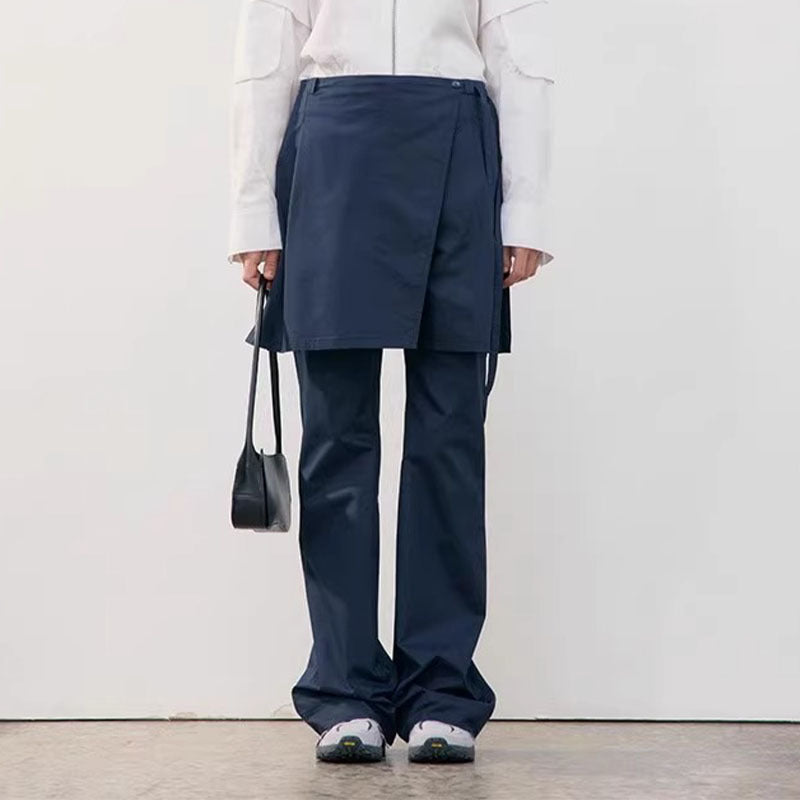 Damen Hose mit Overskirt Weitgeschnitten Norvielle