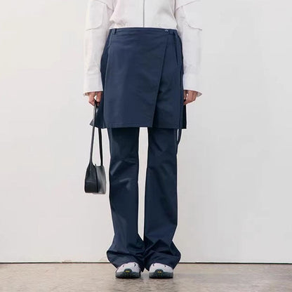 Damen Hose mit Overskirt Weitgeschnitten Norvielle